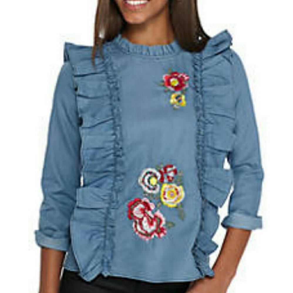 Penelope Project Ruffle Embroidery Blouse XS - Picture 2 of 7